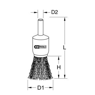 KS Tools staaldraadborstel 0.3mm, Ø 22mm - 1 stuk