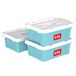 Cetomo 15L x 3 opbergdozen, plastic opbergdoos met deksels, organiserende container met handvat en veilige vergrendelende gespen, stapelbaar, nestbaar, draagtas voor thuiskantoor kleding, 15L-3Pack