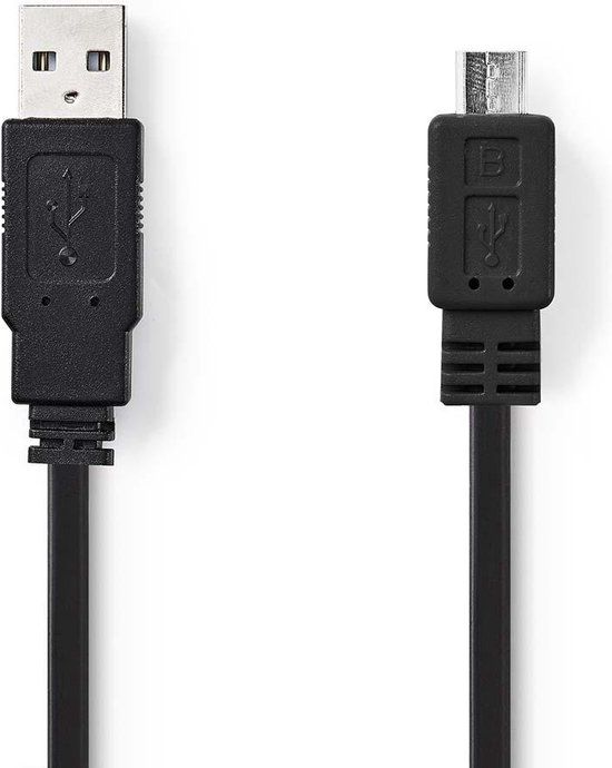 Nedis CCGP60505BK10 USB-kabel USB 3.2 Gen 1 (3.1 Gen 1) 1 m USB A Micro-USB B 0,48 Gbit/s Zwart