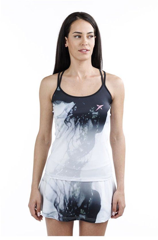 Drop Shot Dafra Mouwloos T-shirt Vrouw L Zwart/Wit