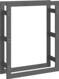 vidaXL Haardhoutrek 80x25x100 cm massief grenenhout grijs