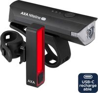 AXA Niteline 550 fietsverlichting set – Oplaadbare LED fietsverlichting voor- en achterlicht – USB‑C – krachtige verlichting voor maximale zichtbaarheid