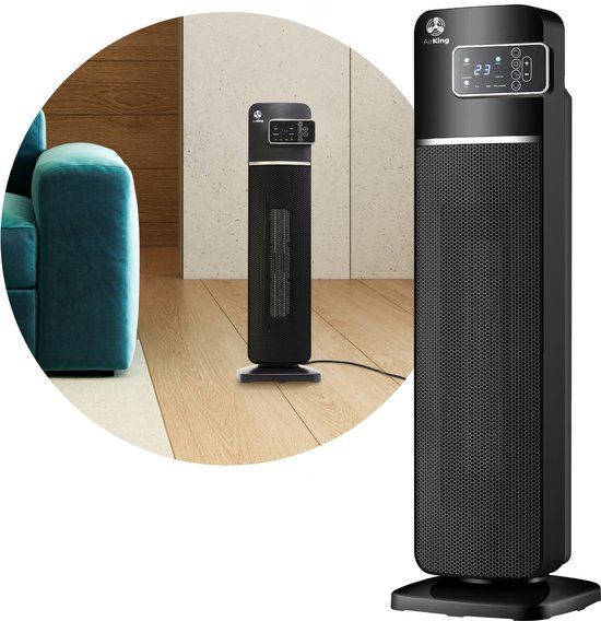 AirKing Elektrische Ventilator Kachel - 2000W - Zwart - Met Afstandsbediening & Timer