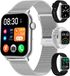 Siltcon® Smartwatch Dames Pro - Smartwatch Heren Pro - Sporthorloge Dames & Heren - Stappenteller Horloge - Hartslagmeter – Bloeddrukmeter - Slaapmonitor - Saturatiemeter - Belfunctie - Elke Smartphone - RVS - Incl. 4 Bandjes - Zilver