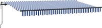 vidaXL Uitschuifbare luifel blauw 350 x 200 cm stof