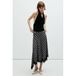 Mango geruite midi rok - zwart