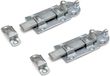 Merkloos / Sans marque 2x stuks rolschuif / rolschuiven staal verzinkt 5,6 x 14 cm - deurbeveiliging - profielrolschuiven / poortslot / hekgrendel