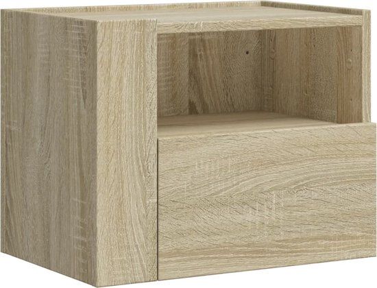 vidaXL Nachtkastje wandgemonteerd 45x30x35 cm sonoma eikenkleurig