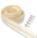 IPEA Ritssluiting wit crème doorlopend 5 meter lang + 15 metalen schuiven, ketting maat 5, Made in Italy