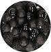 G. Wurm Kerstballen - set 50x st - zwart - mix 3, 4 en 6 cm - kunststof
