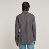 G-Star Marine Slim Shirt l/s Heren Katoen Lange Mouw Slim Fit Casual Effen Geknoopt Borstzak Klassieke Kraag Grijs S