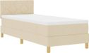 vidaXL LED Boxspringbed met Hoofdeinde, Matras en LED, Crème, Stof, 80 x 200 cm
