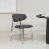 DÉJA Living Eetkamerstoel Skara - Donkerbruin/Chrome - Set van 2