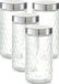Merkloos Zeller Keuken Voorraadpotten / Bewaarpotten - 4x - 1500 ml - Geruit Glas - 11 x 22 cm