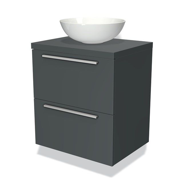 Maxaro Badkamermeubel Modulo Plato 60cm Donkergrijs 2 Lades
