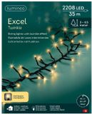 Lumineo kerstverlichting LED twinkel 2208 lampjes 35m champagnekleur