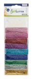 Glorex 6 2820 450 - Biologische glitter fijn, 20 g glitter in 10 kleuren, gemaakt van cellulose, voor het versieren van wenskaarten, knutselwerkjes en nog veel meer.