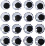 Rayher hobby materialen Zelfklevende Wiebel Oogjes - 80x - 15 mm - hobby/knutselmateriaal