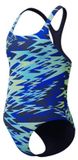 Speedo Hyperboom Print Medalist Meisjes Sportbadpak - Marine/Groen - 140