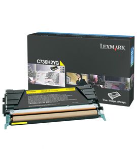 Lexmark C736 / X736 / X738 Gele Toner Cartridge - 10.000 Pagina's - C736H2YG