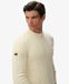 Superdry Pullover en coton à torsades pour homme Crème - Taille : S