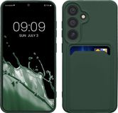 kwmobile telefoonhoesje geschikt voor Samsung Galaxy S24 - Hoesje met pasjeshouder - TPU case in donkergroen