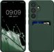kwmobile telefoonhoesje geschikt voor Samsung Galaxy S24 - Hoesje met pasjeshouder - TPU case in donkergroen