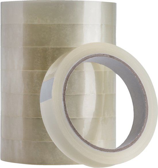 Quantore Plakband - 19mm x 66m - Transparant - 8 stuks