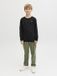 JACK&JONES JREBREBEL LOGO LS TEE NOOS JNR Garçon T-shirt manches longues Noir Coton Taille 164