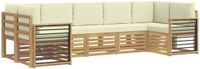 vidaXL - Hoek loungeset - 7 zitplekken - Wit en crème - Polyester