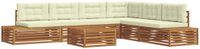 vidaXL - 8-delige Buitenbank Set Massief Acacia Hout en Polyester