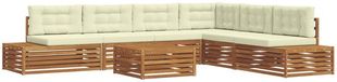 vidaXL - 8-delige Buitenbank Set Massief Acacia Hout en Polyester
