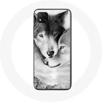 Maniacase Hoesje voor Xiaomi Redmi 9C Wolf Duo dieren