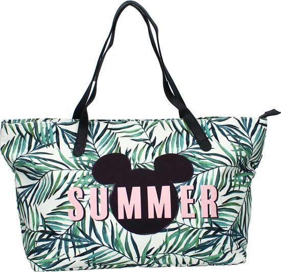 Shopper Strandtas - Mickey Mouse - Let The Sun Shine - Off-white - Canvas