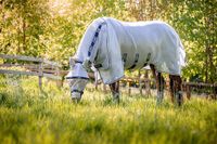 Horseware Vliegendeken Horseware Rambo Protector Met Hals Zilver-blauw - 140/191