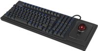 KeySonic KSK-8202ELU-T (DE) Mechanisch USB Duits Zwart Toetsenbord met Trackball