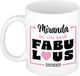 Bellatio Decorations Naam mok Miranda - wit - Fabulous - keramiek - 300 ml - cadeau collega beker - cadeau
