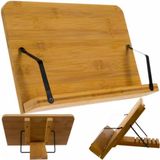 Merkloos Malatec Kookboeken standaard - bamboe - verstelbaar - metaal - 21 x 28 cm - tablet houder