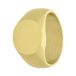 Lucardi Heren Gerecycled stalen goldplated zegelring rond