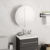Prolenta Maison Exclusive Armoire de salle de bain exclusive avec miroir rond et éclairage LED, dimensions : 40 x 40 x 17,5 cm