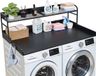 StarTech Latios Werkblad voor wasmachine en droger - Tussenblad - Met haken en plank - 137 x 69,9 cm - Draagvermogen 113 kg - Zwart