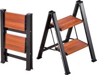 Vevor 2-Treden Opvouwbare Ladder met Antislip Treden in Houtlook