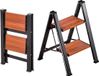 Vevor 2-Treden Opvouwbare Ladder met Antislip Treden in Houtlook