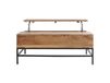 YPSTER Table basse relevable industrielle bois manguier massif et métal noir L110 cm