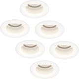 HOFTRONIC Set van 6 Mari - LED inbouwspot verdiept Wit - 6000K Daglicht wit - Dimbaar - IP65 waterdicht