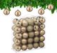Relaxdays kerstballen set van 50 - Ø 6 cm - kunststof - onbreekbaar - champagne
