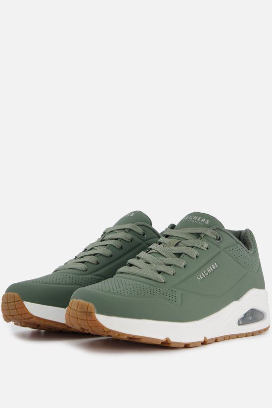 Skechers Uno - Stand On Air Heren Sneakers - Olijfgroen - Maat 42