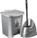 Forte Plastics WC-/toiletborstel houder - zilver - pedaalemmer 7.5L