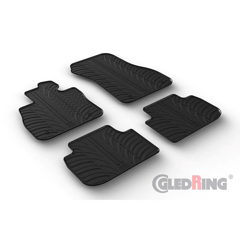 Gledring 538 set rubberen matten BMW 1-serie (F40) HB 9/2019- (T-profiel 4-delig + montageclips), zwart