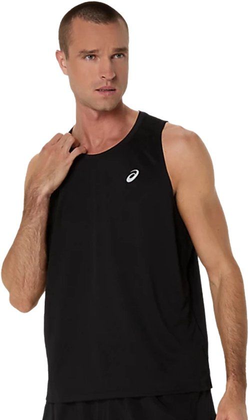 Asics Core Singlet Heren Zwart Polyester